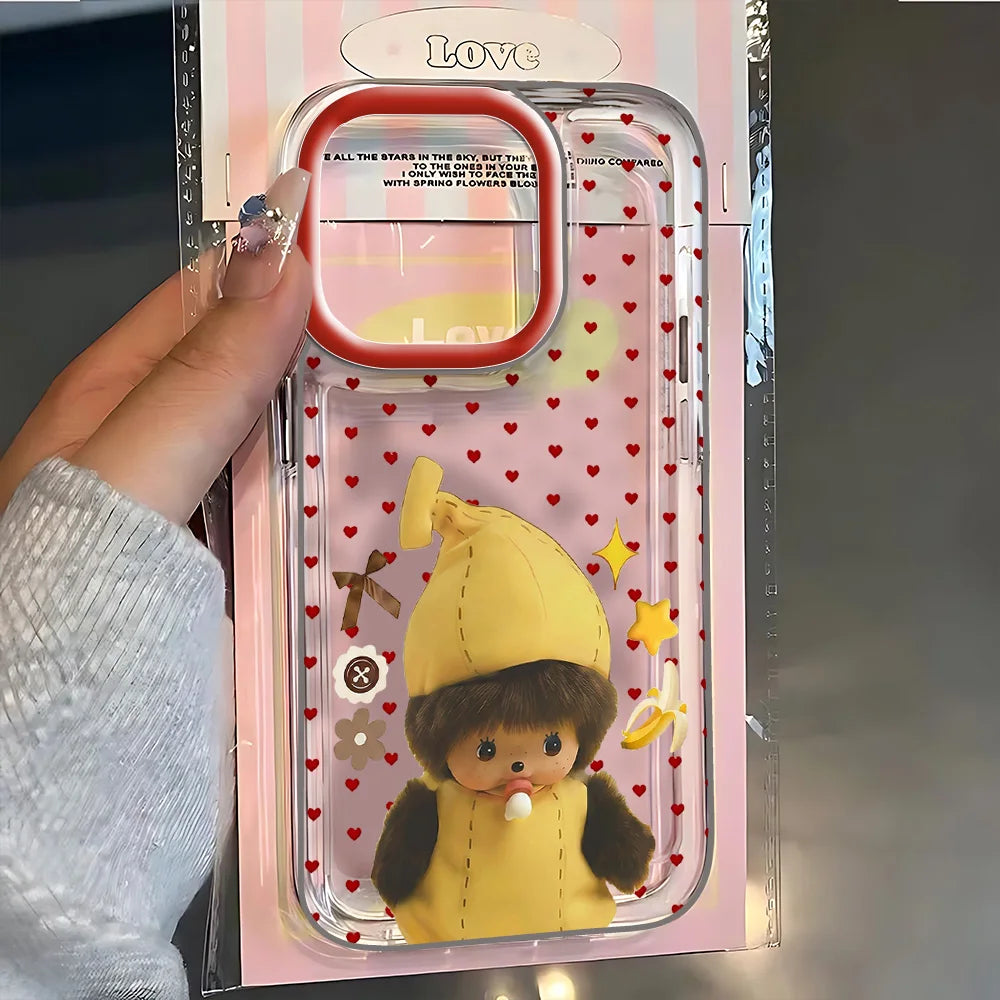 Ins Cute Monchhichis Phone Case For iPhone