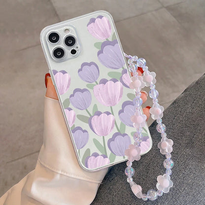 Flower Clear Silicone Phone Case For iPhone