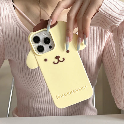 3D Stereoscopic Cute Fashion Sanrio Cinnamoroll Pom Pom Purin Phone Case For iPhone