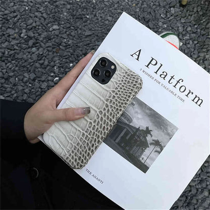 Luxury Fashion Crocodile Pu Leather Electroplated Phone Case