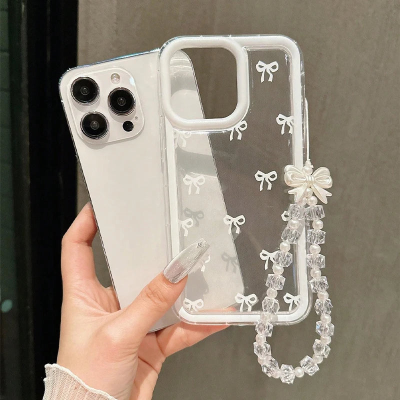 Fashion Lovely Bowknot Clear Phone Case For iPhone 17