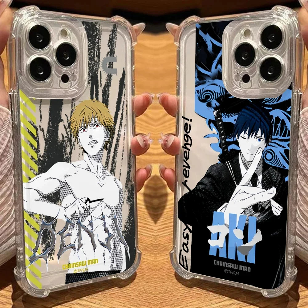 Chainsaw Mans Four Corner Anti Fall Airbag Case For iPhone