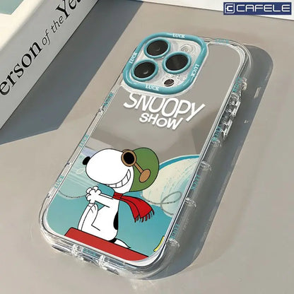 Anime Cute Snoopy Cartoon Mirror Phone Case For iPhone
