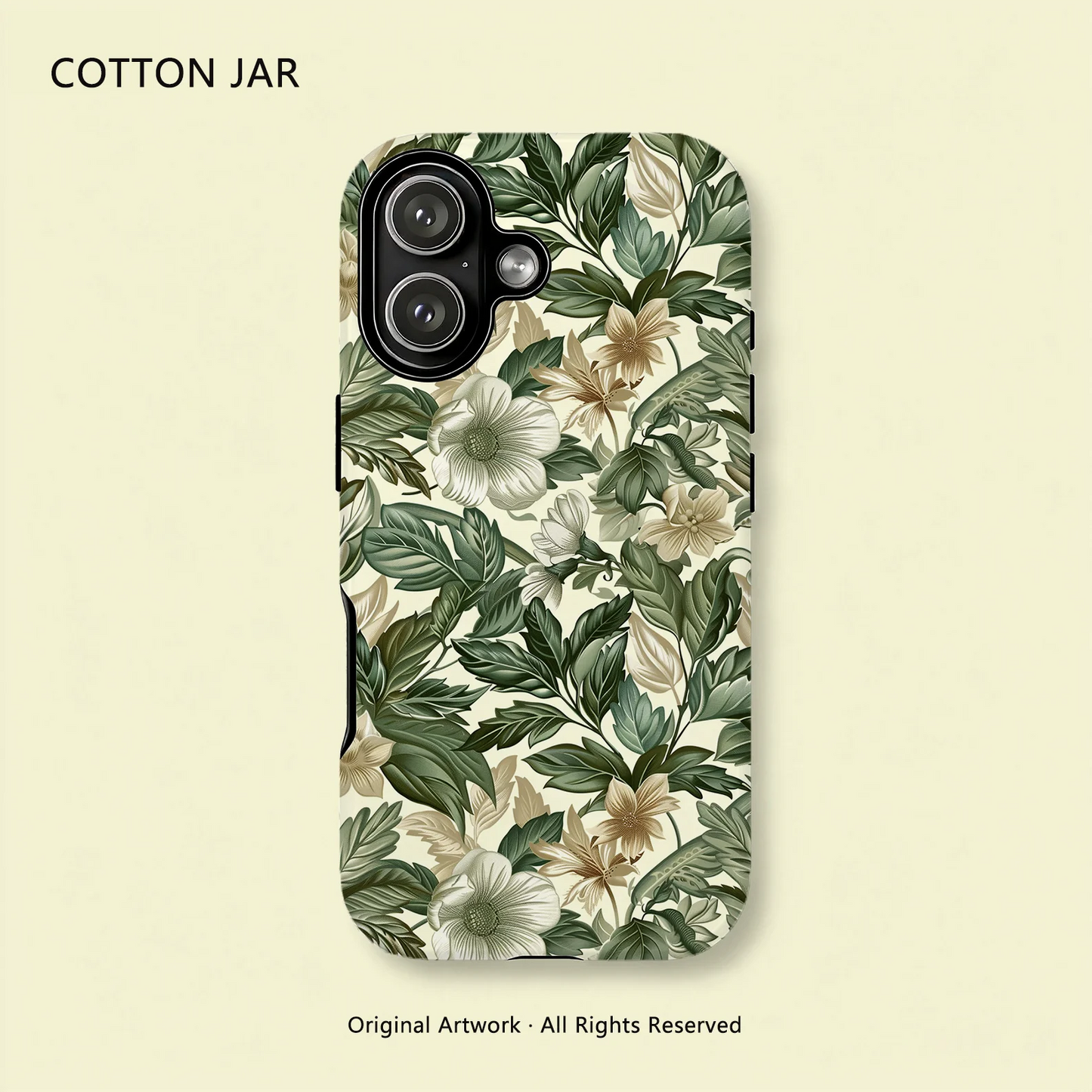 Green Botanical Magnetic Protective Phone Case For iPhone
