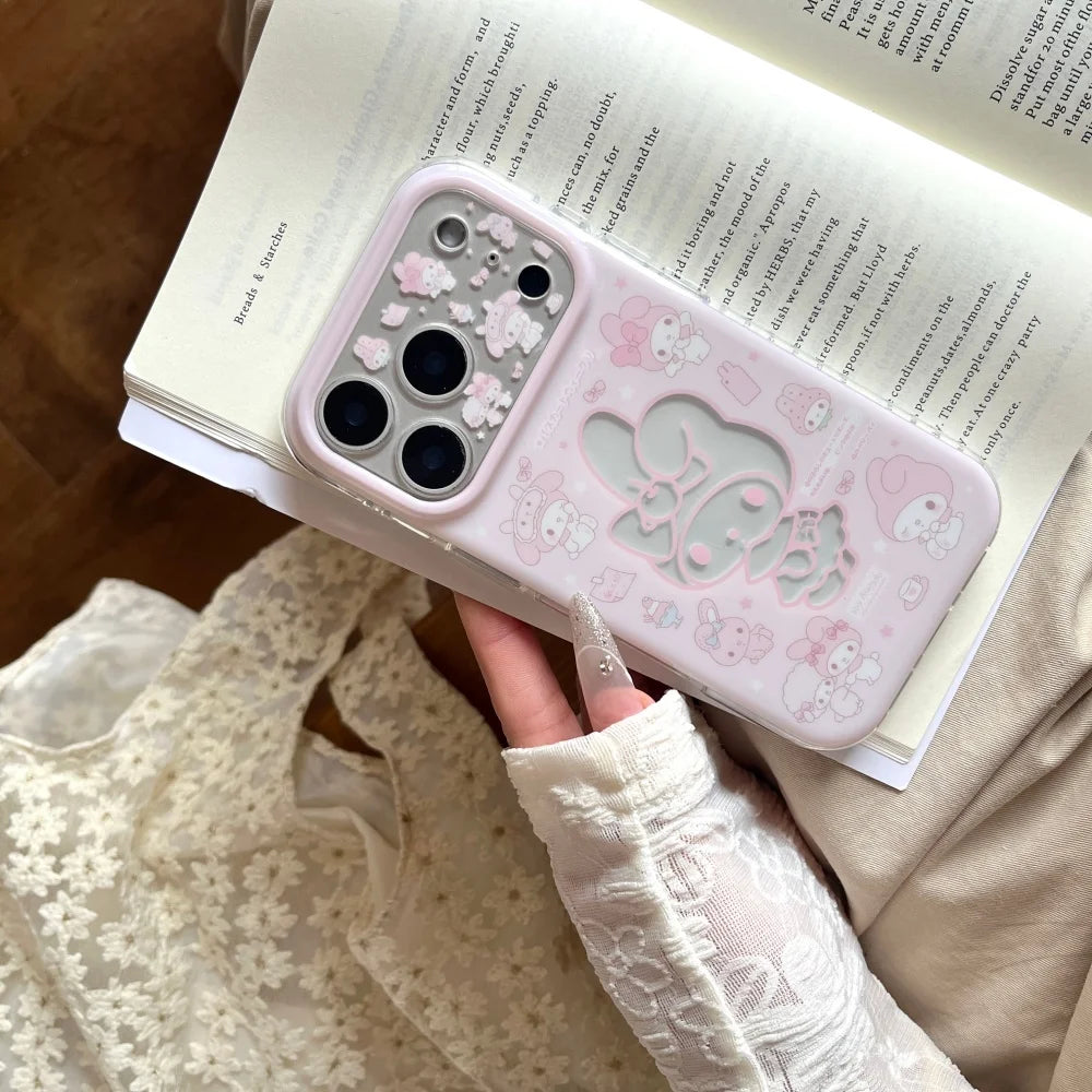 Luxury Pink Delicate Melody Cut-out Stickers Melodys Phone Case For iPhone