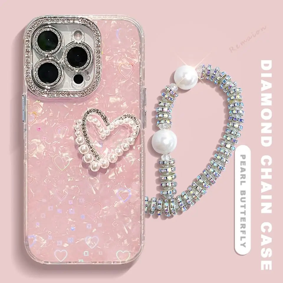 Bling Glitter Heart 3D Phone Case For iPhone