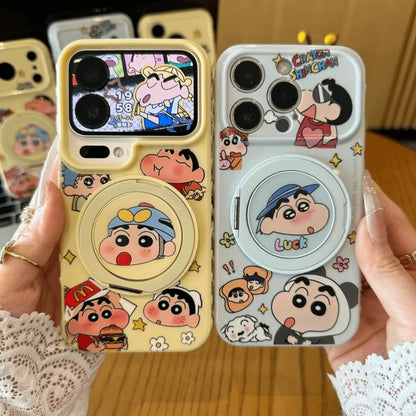Crayon Shin-Chan Rotate Holder Phone Case For iPhone