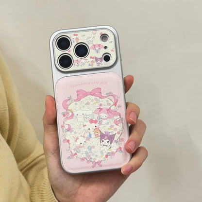 Fine Hole Skin Sticking Sanrio Family Phone Case For iPhone