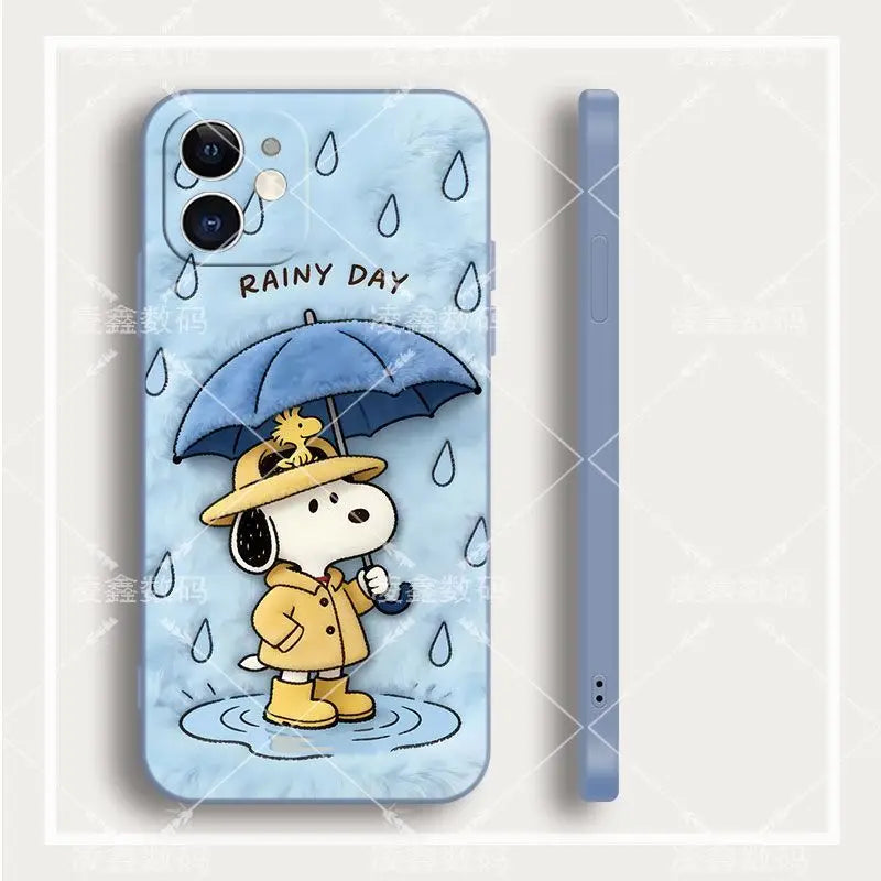 Cute Cartoon Anime Lucky Snoopy TPU All Covered Soft Phone Case Anti-drop For iPhone