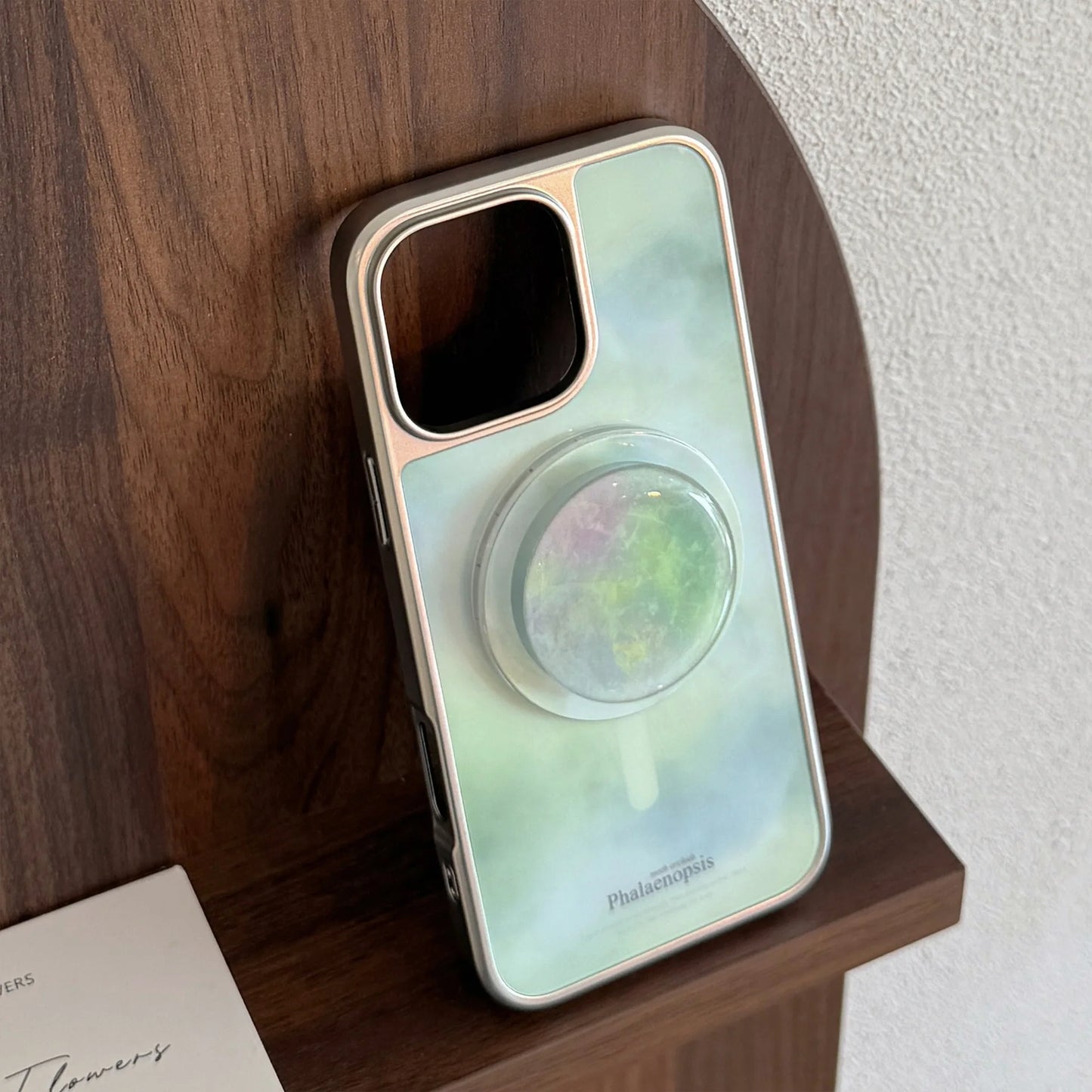 Fashion Gradient Green Marble Pattern Electroplated Phone Case For iPhone