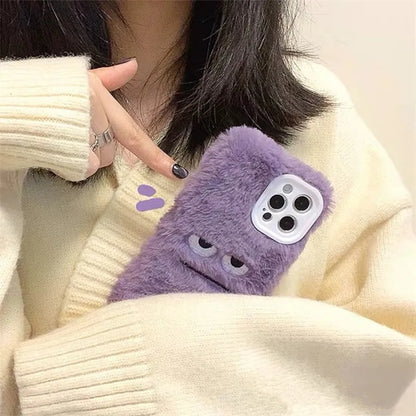 Korean Cute Funny Fluffy Phone Case For iPhone