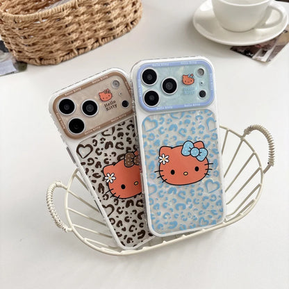 Luxury IMD Leopard Print Cute Sanrio Hello Kitty Case For iPhone
