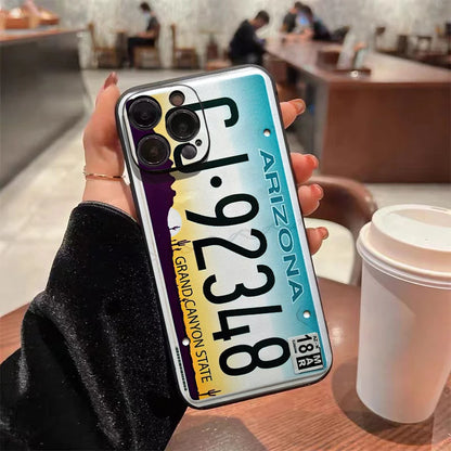 Retro Vintage License Plate Phone Case For iPhone