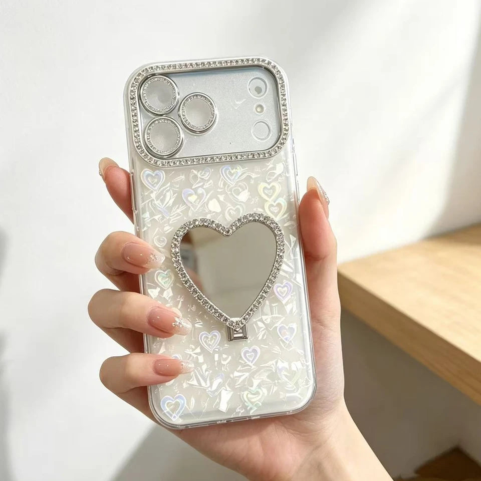Heart Mirror Luxury Phone Case For iPhone