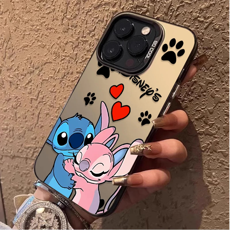 Cartoon Couple Stitch Case For iPhone