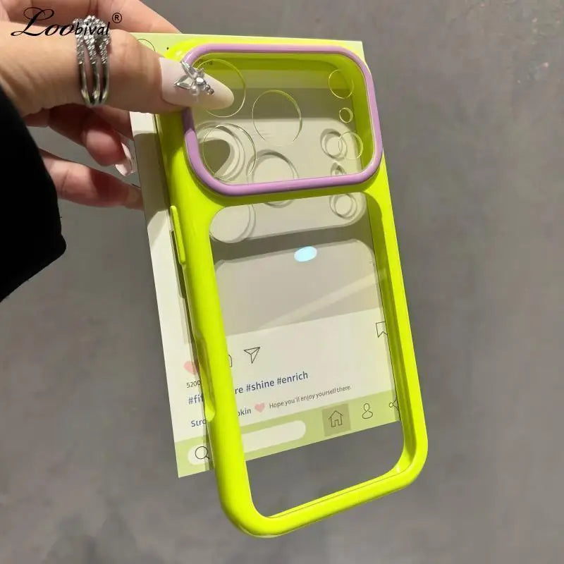 Transparent Double Color Contrast Case For iPhone