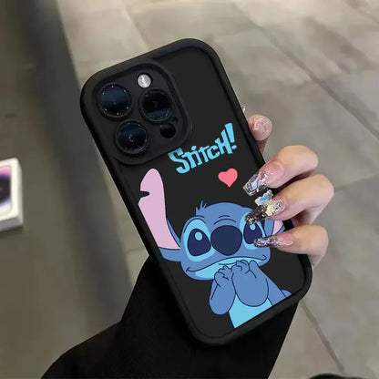 Stitch Happy Cute Phone Case Soft Cover Cartoon For iPhone