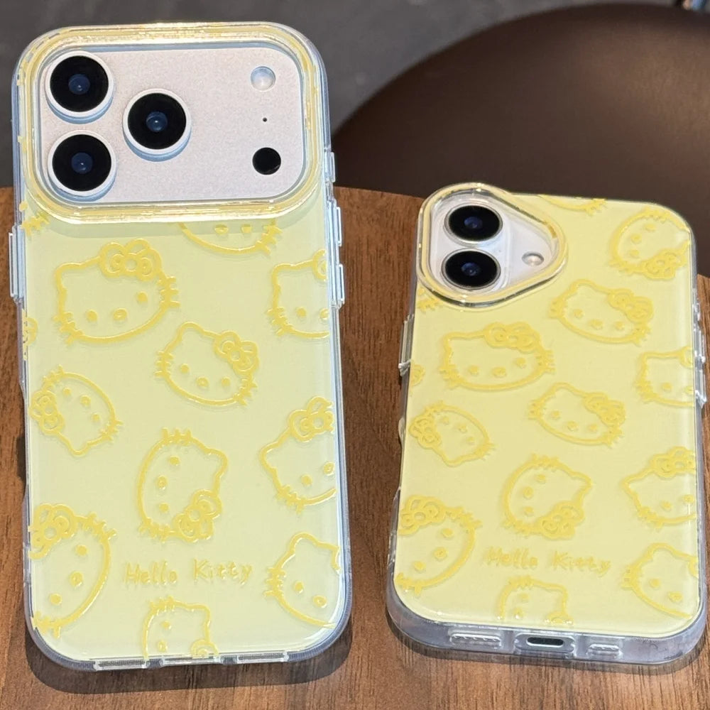 Ginger Yellow Line Kitty Jelly Shell For iPhone