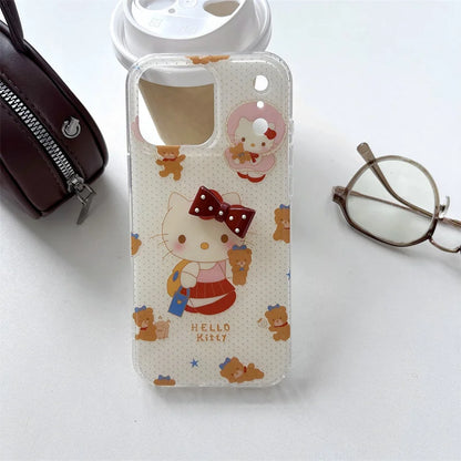 Korean Cute 3D Bow Hellokitty Ploka Dot Phone Case For iPhone