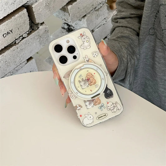 Kawaii Cartoon Rabbit Magnetic Phone Case