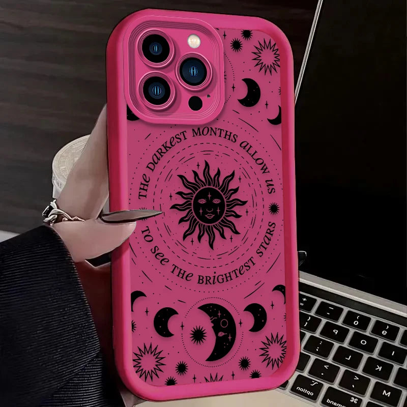 Retro Moon Sun God Phone Case For iPhone