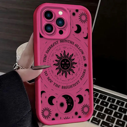 Retro Moon Sun God Phone Case For iPhone