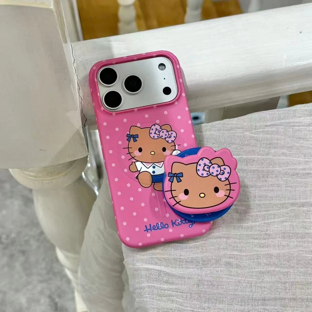 Korean New Cute Cartoon Sanrio Black Skinned HelloKitty Phone Case For iPhone