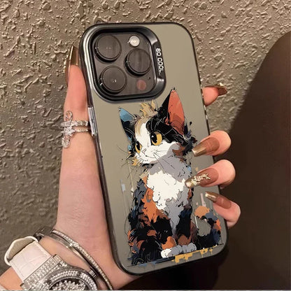 Cute Painting Cat Phone Case For iPhone