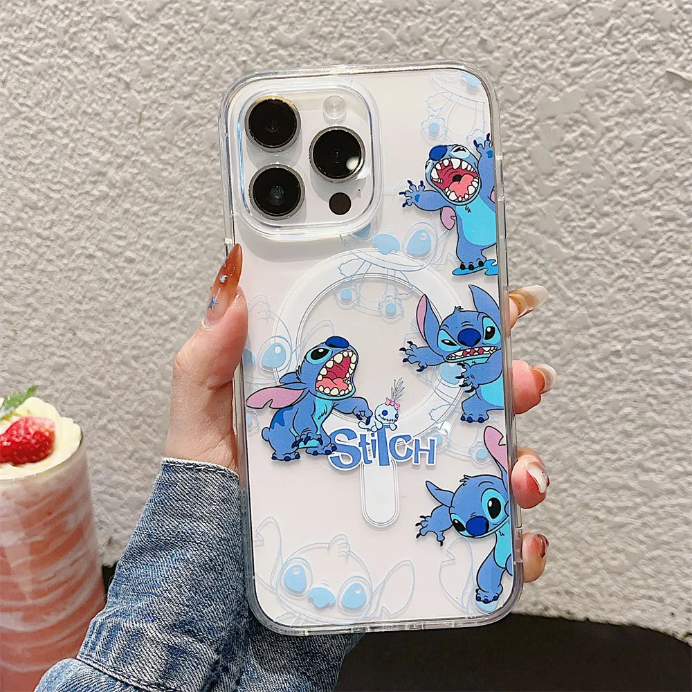 Funny Stitch Clear Magsafe Phone Case For iPhone