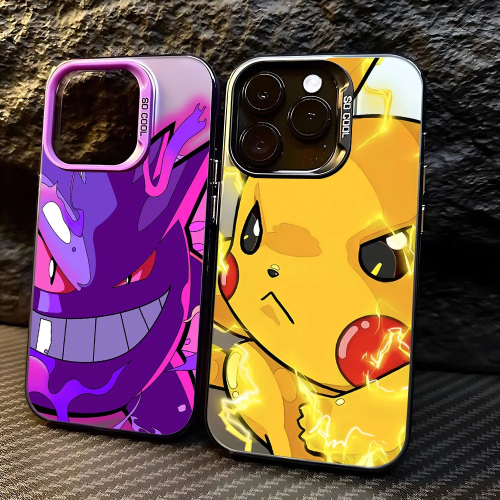 Anime Pokemons Gengars Pikachus Phone Case For iPhone