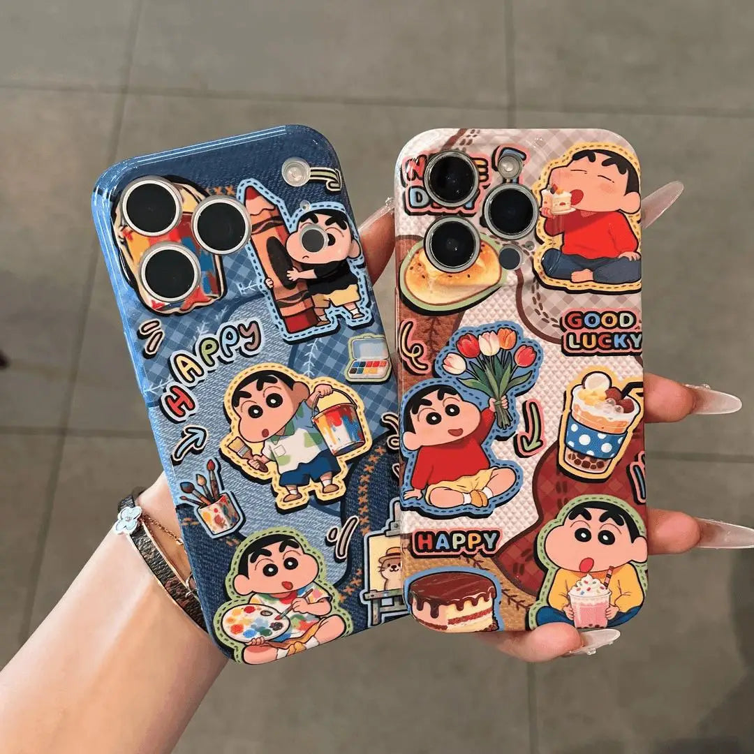 Anime Cute Crayon Shin-Chan Phone Case For iPhone