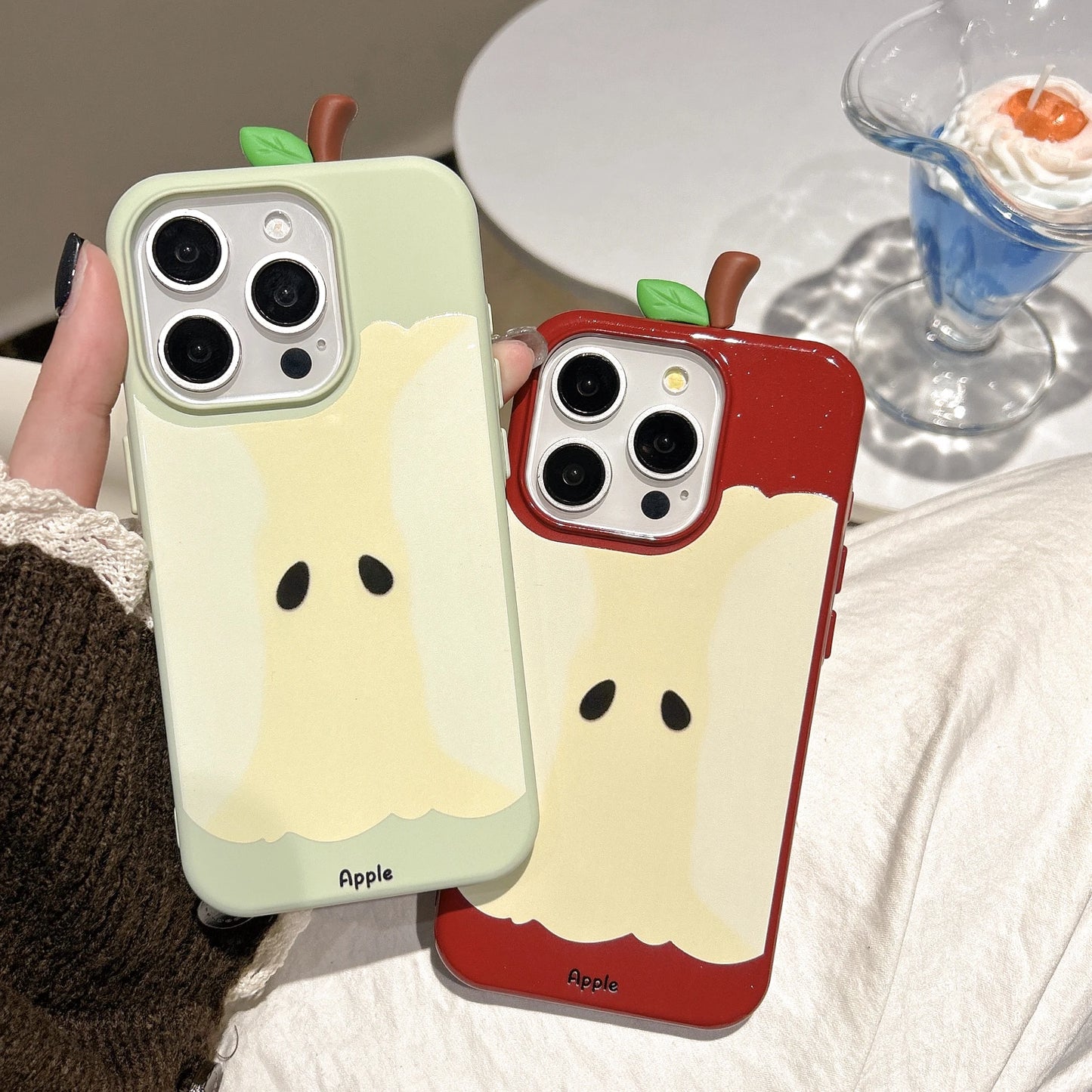 Glitter Cute 3D Red Apple Core Phone Case