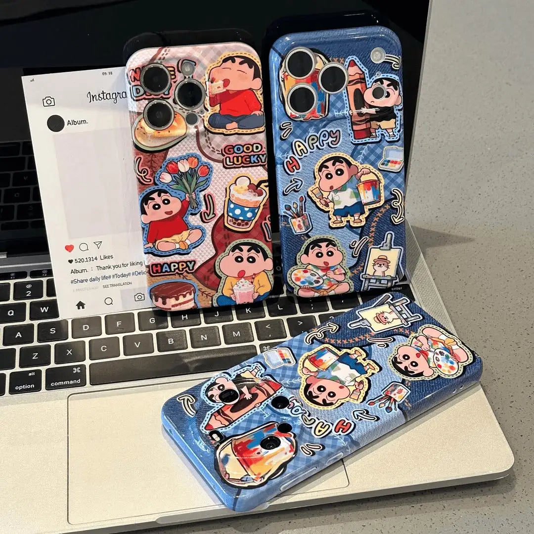 Anime Cute Crayon Shin-Chan Phone Case For iPhone