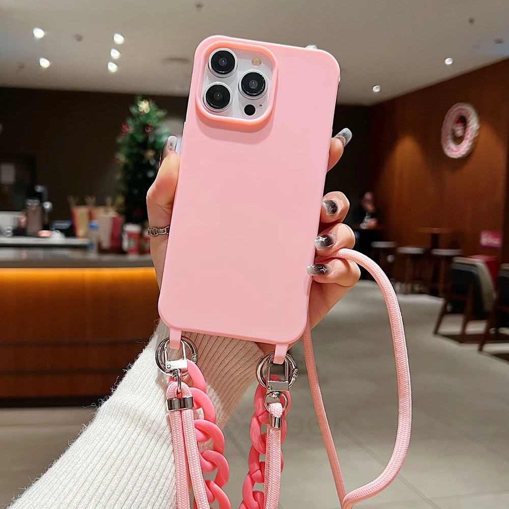 Crossbody Lanyard Cord Soft Acrylic Bracelet Case For iPhone
