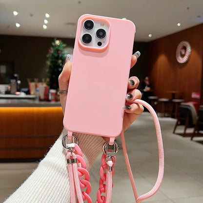Crossbody Lanyard Cord Soft Acrylic Bracelet Case For iPhone