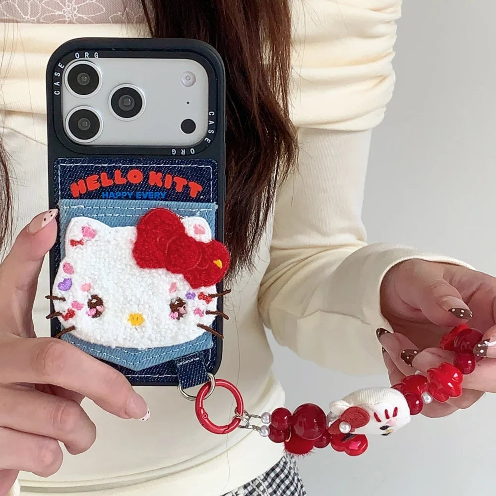 Cowboy Pocket Towel Embroidered Kitty Is Suitable For Apple Phone Case