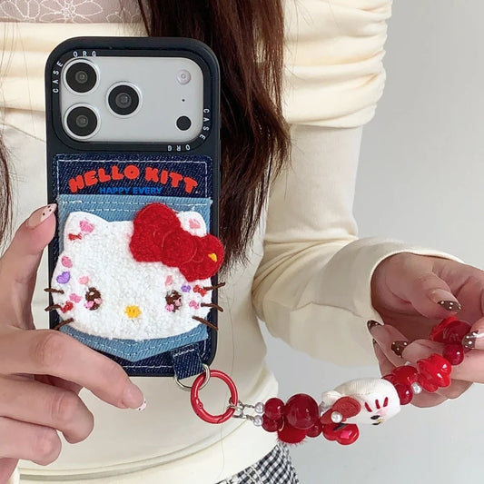 Cowboy Pocket Towel Embroidered Kitty Is Suitable For Apple Phone Case