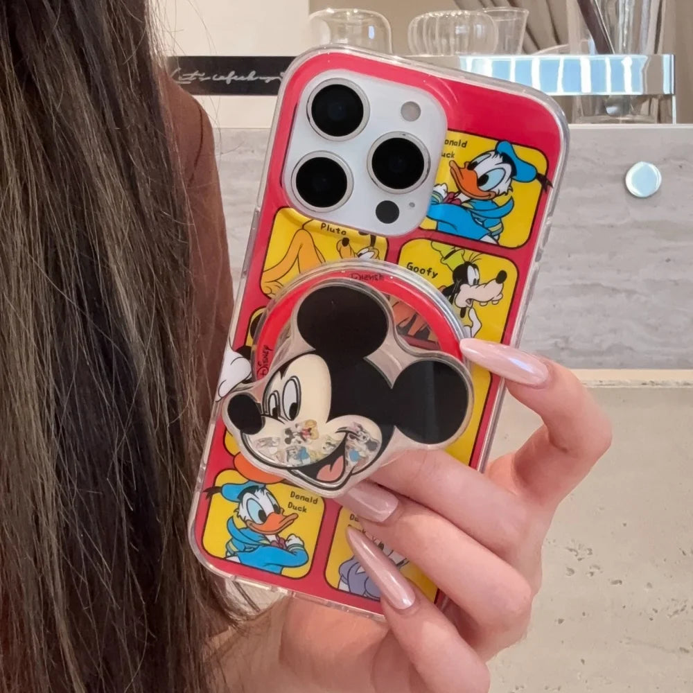 Disney Mickey Minnie Cartoon Graffiti Magnetic Phone Case For iPhone