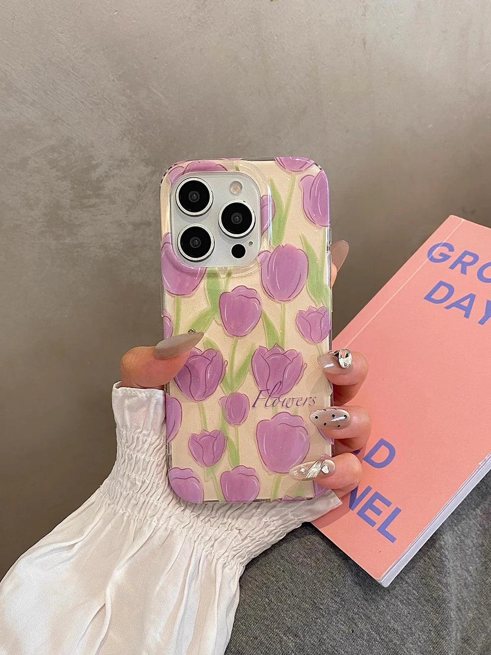 Lovely Purple Tulip Foral Shockproof Phone Case