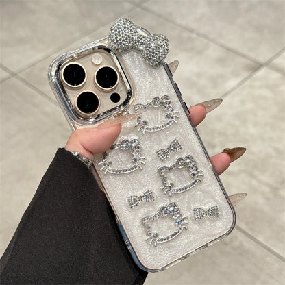 Sanrio Hello Kitty Anime Diamond Three-Dimensional Phone Case For iPhone