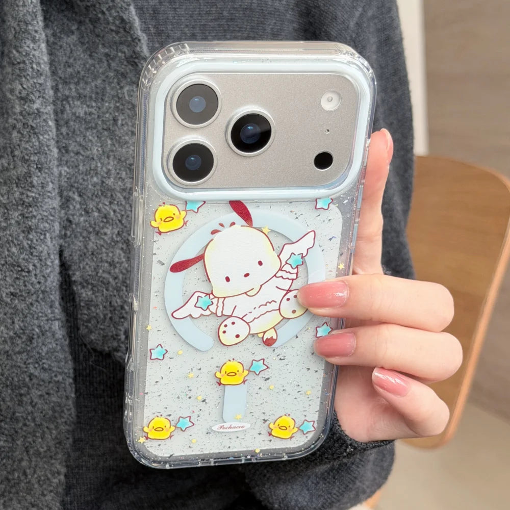 Cute Cartoon Kitty My Melody Cute Kuromi Pudding Dog Phone Case For iPhone