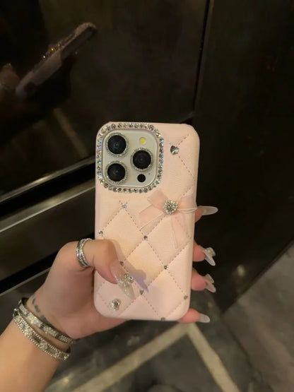 Luxurious Girly Heart Sparkling Diamond Mesh For iPhone