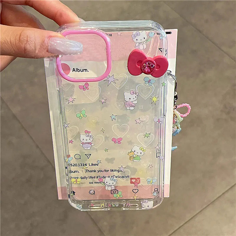 Hello Kitty Colorful Star Bow Phone Case For iPhone