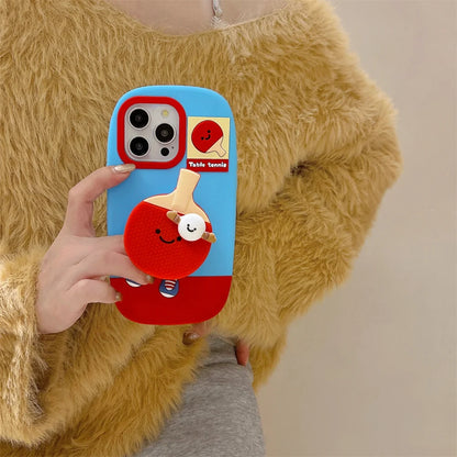 Kawaii 3D Cartoon Badminton Racket Phone Case