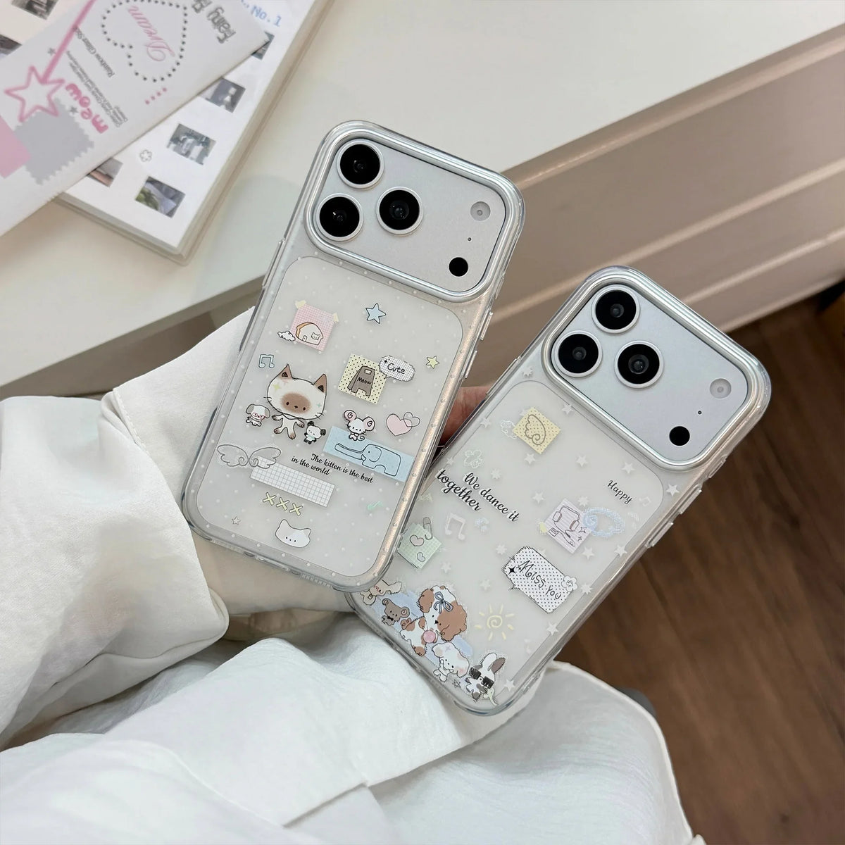 Korean Graffiti Cartoon Animals Pattern Phone Case For iPhone