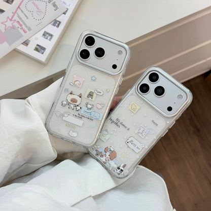 Korean Graffiti Cartoon Animals Pattern Phone Case For iPhone