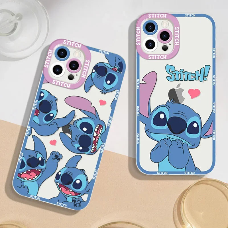 Stitch Happy Lovely Shy Cute Phone Case For iPhone