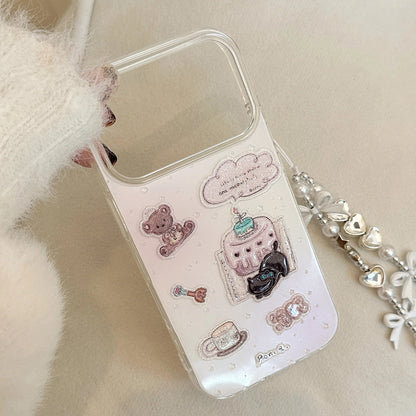 Korean Cartoon Glitter Phone Case For iPhone