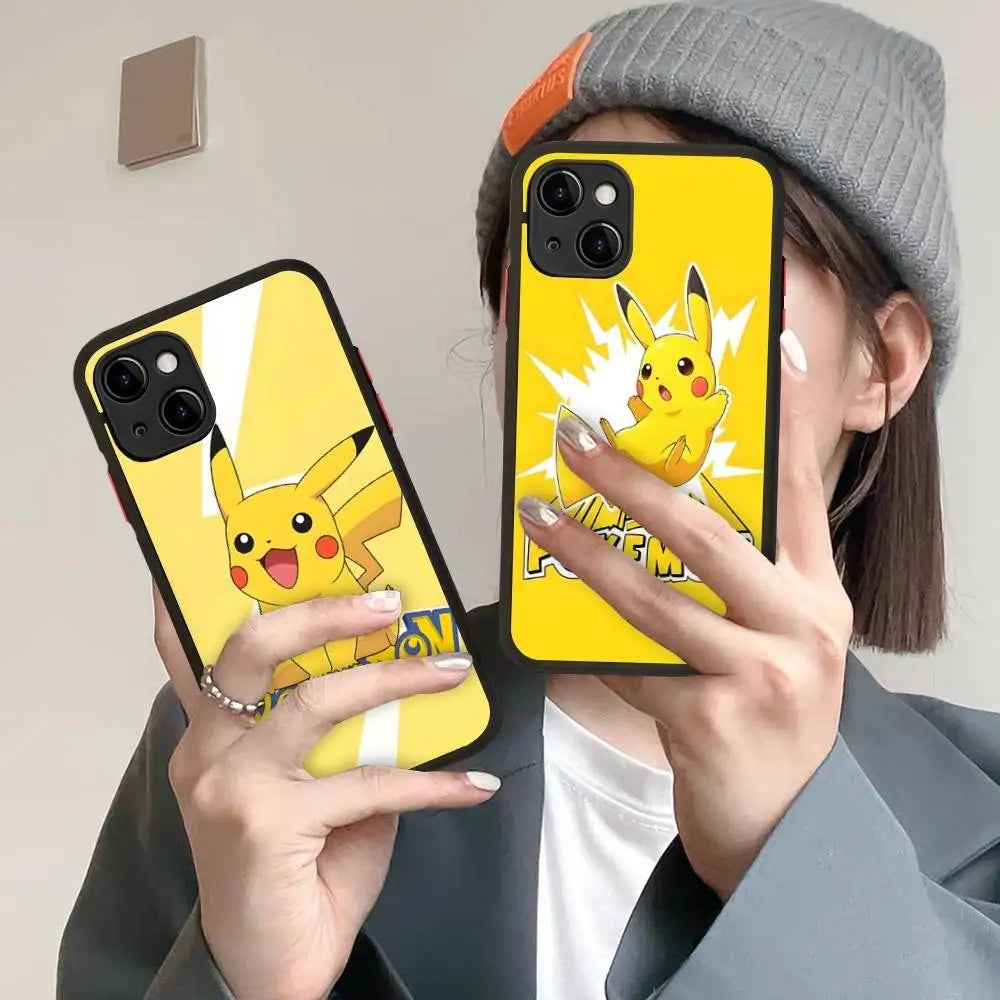 Pokemon Gengar Pikachu Painting Phone Case For iPhone