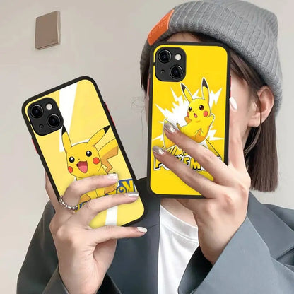 Pokemon Gengar Pikachu Painting Phone Case For iPhone
